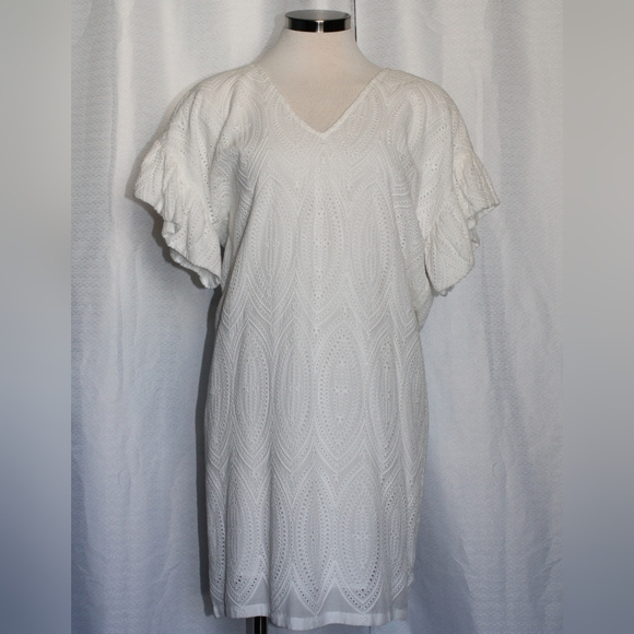 Maria Oliver Women’s Size S White Crochet Midi Dress - Picture 6 of 6